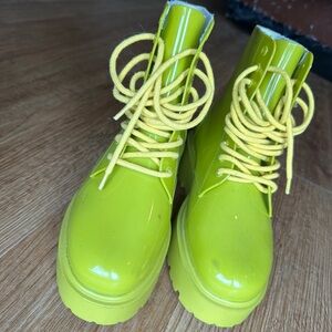 ASOS patent Lace-Up rain Boots